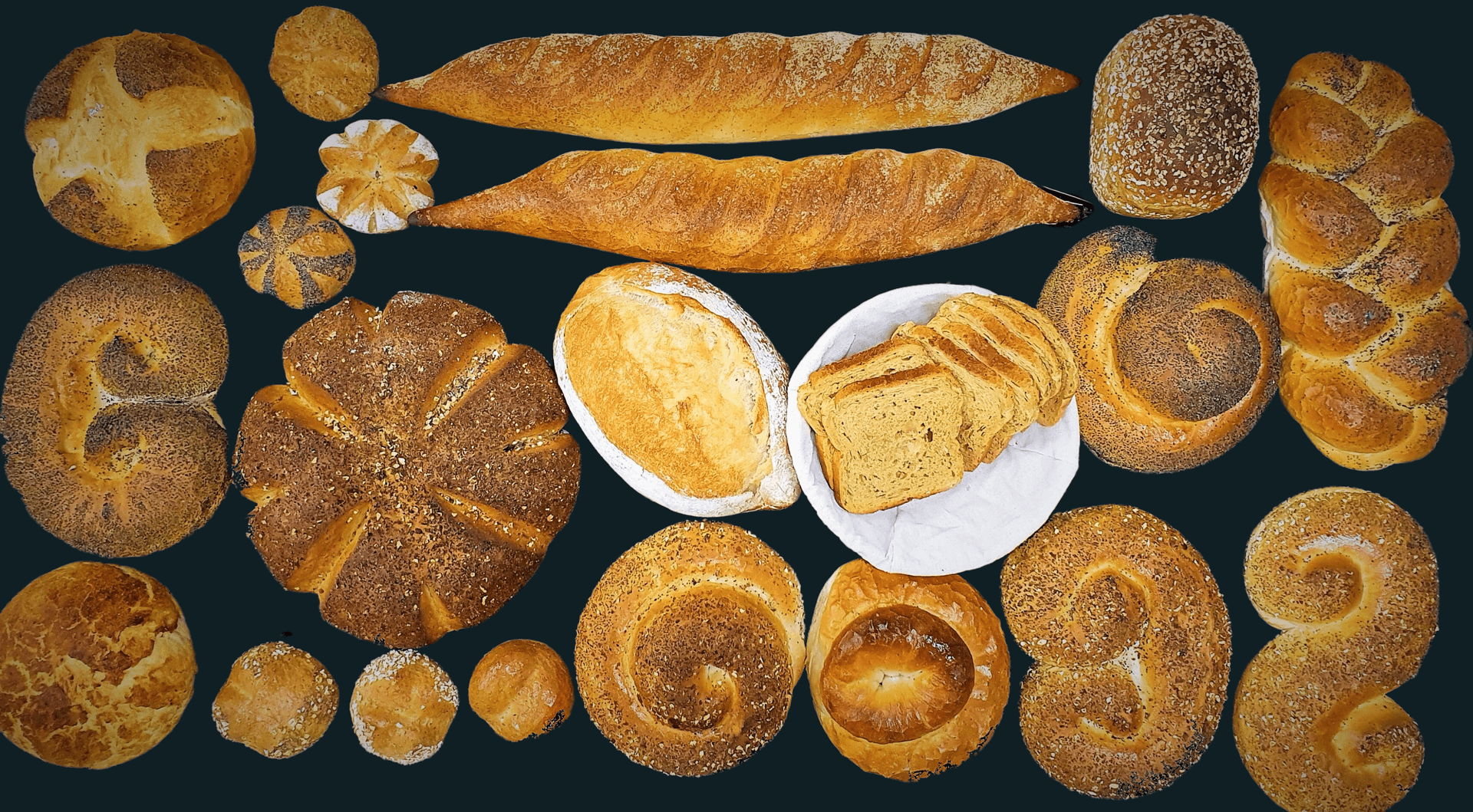 Selection of artisan bread and baked goods